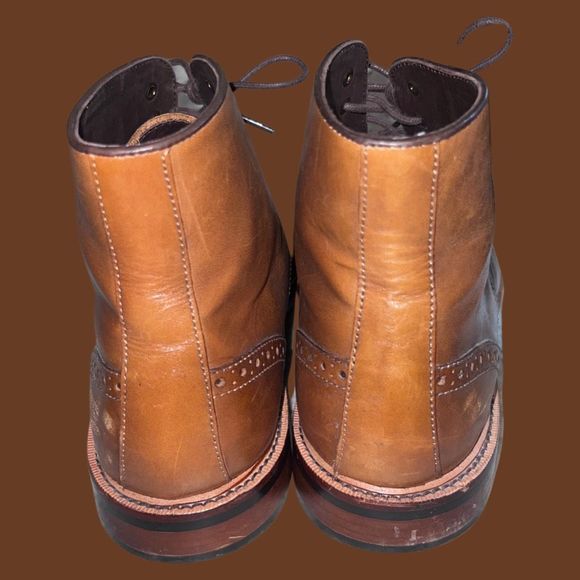 Men's Gordon Rush Cognac Wingtip Stafford Brown Leather Ankle Boot Size 11.5 - Picture 4 of 10